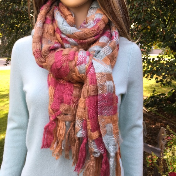 SUPER SOFT COLORFUL SQUARES SCARF - Picture 2 of 7